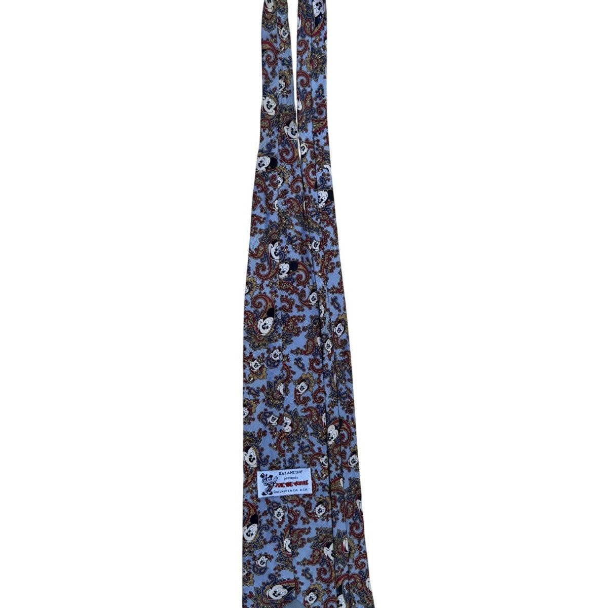 Balancine Mens Blue 100% Silk Disney Mickey Mouse Paisley Tie The Tie Works