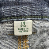 L.L. Bean Womens Blue Cotton Blend Straight Leg Jeans Favorite Fit Size 14 R
