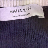 Bailey/44 Womens Navy  Cold Shoulder Sweater V-Neck Long Sleeve Trim Sz S