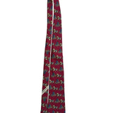 Salvatore Ferragamo Mens Red Silk Tie With Horse & Carriage Print