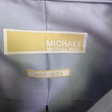 Michael Kors Mens Light Blue Cotton Dress Shirt Non-Iron Long Sleeve Size 16.5