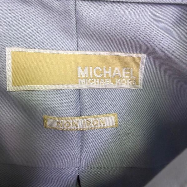 Michael Kors Mens Light Blue Cotton Dress Shirt Non-Iron Long Sleeve Size 16.5
