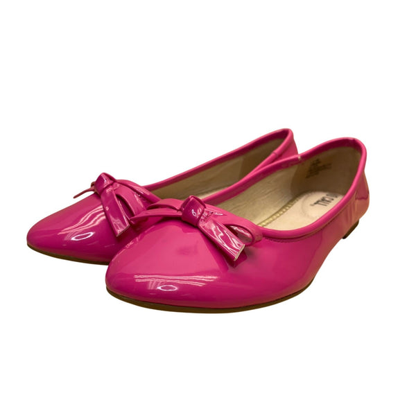No Call Women’s Hot Pink Patent With Bow Slip-On Ballet Flats Size 7.5W