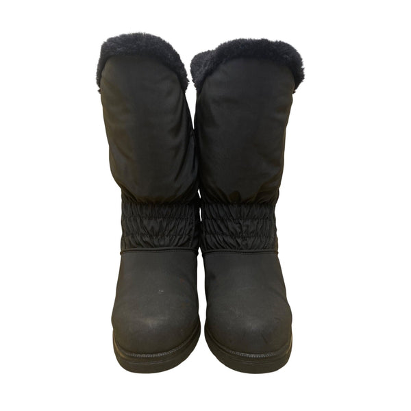 Boston Accent Women’s Black Faux Fur Weatherproof Winter Boots Size 7M
