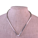 Sterling Silver Womens Polished V-Shaped Choker Necklace 925 Mexico TC-32