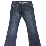 Premium Denims Goods Mens Denim Studded Jeans Boot Cut Embellished Size 38
