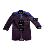 Linda Allard For Ellen Tracy Womens Purple Wool  Blazer Embroidered Pocket Sz 8