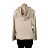 Rails Womens Heather Oatmeal Hooded Waffle Knit Pullover Hoodie Sz M