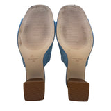 Nine West Women’s Blue Denim Open-Toe Wylow 7 Block Heel Mules Size 7M