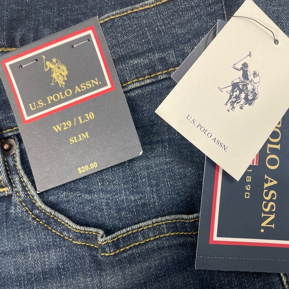 U.S. Polo Assn. Mens Straight Fit Washed Denim Jeans Sz W29/L30 - New