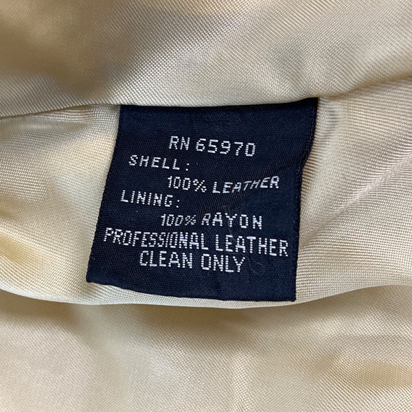 Robert Comstock Zip Up Yellow Rhino Leather Jacket Sz 6 (EU 38)