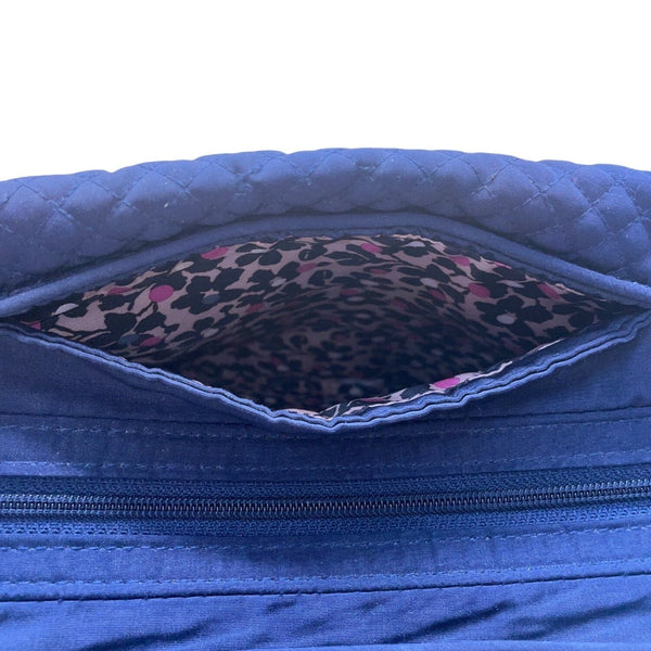Vera Bradley Women’s Navy Blue Quilted With Zipper Closure Shoulder Tote Bag
