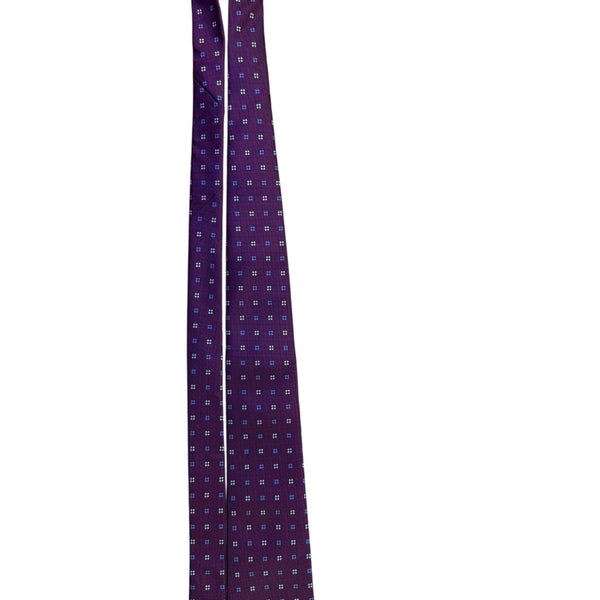 Cruise Club Mens Burgundy Microfiber Tie Purple Patterned Handmade Necktie