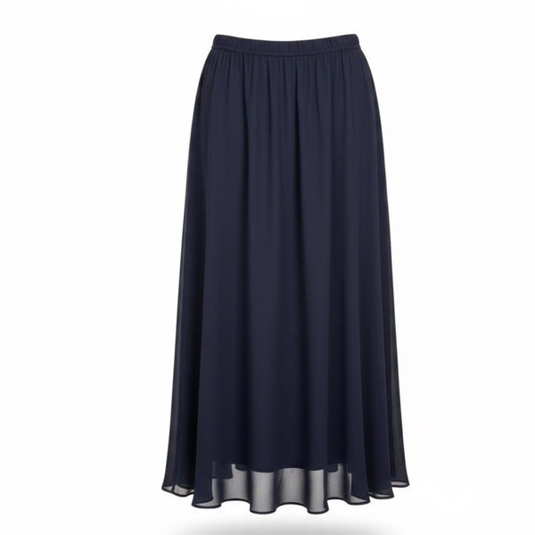 Express Womens Black Silk Blend Maxi Skirt Large Flowy Lined Elegant Look