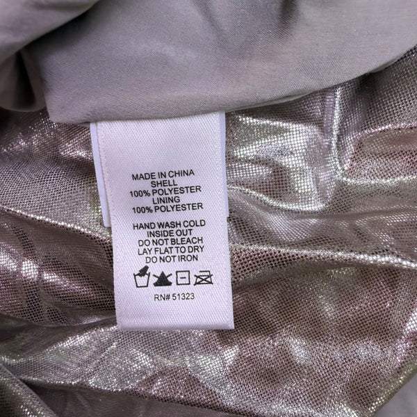 State Womens Silver Metallic Pleated Midi Skirt Size 8