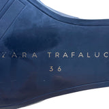 Zara Trafaluc Women’s Black Faux Leather Wedge Heel Ankle Booties Sz 6 USA