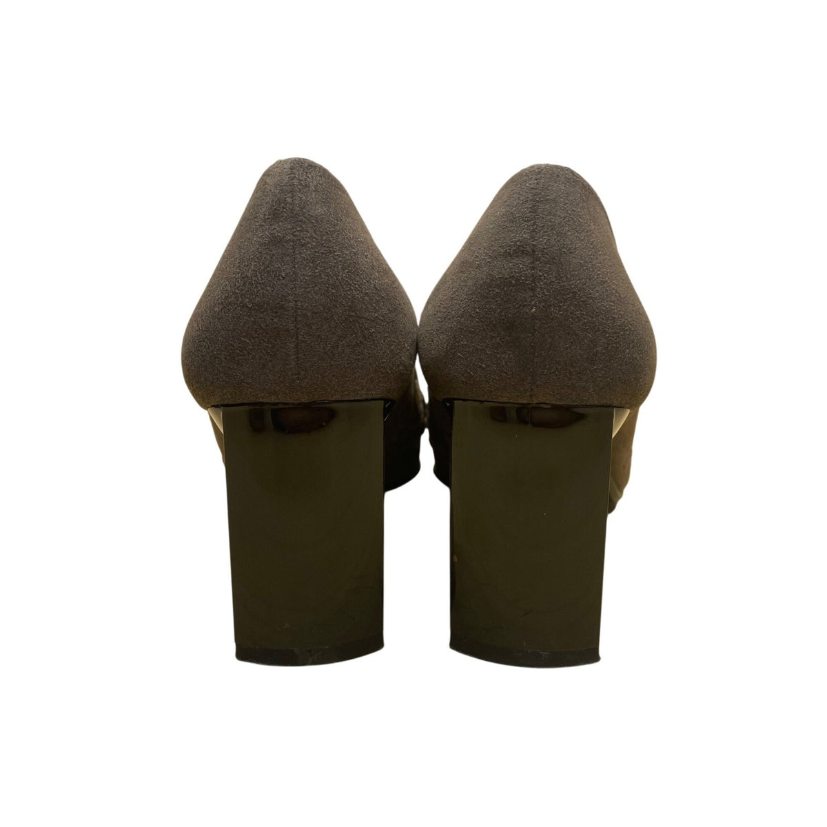 Sesto Meucci Women's Gray Suede Floral Embroidered Block Heels Size 8M