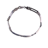 Sterling Silver 925 Italian Fence Design Bracelet Lobster Clasp
