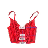 Victorias Secret Womens Red Lace Corset Top Adjustable Straps Hook Back Sz S-DD