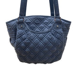 Vera Bradley Women’s Gray Quilted Nylon Zip Closure Double Strap Shoulder Bag