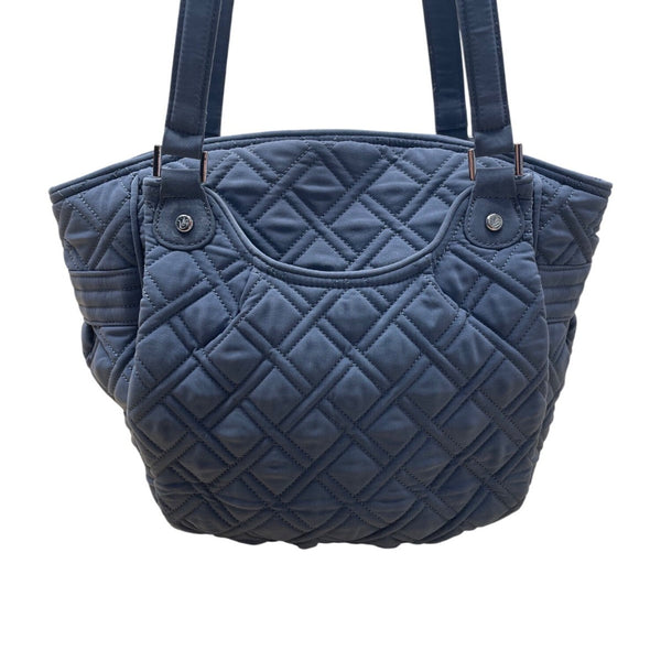 Vera Bradley Women’s Gray Quilted Nylon Zip Closure Double Strap Shoulder Bag