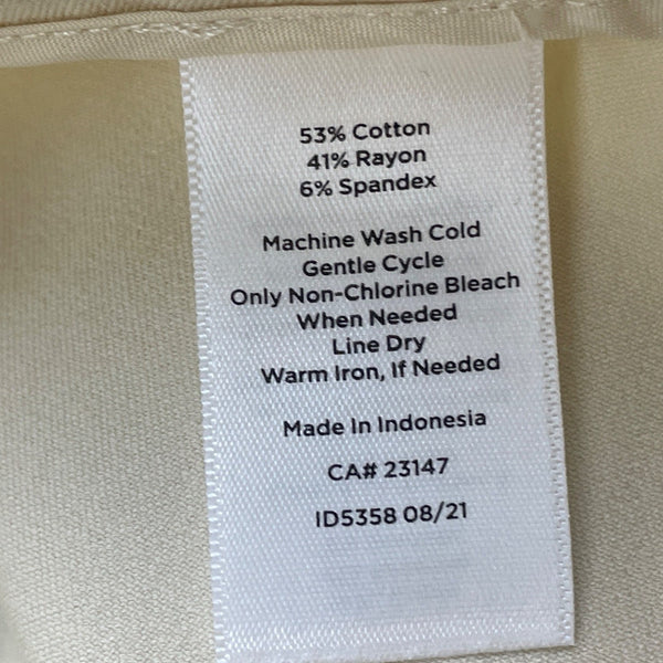 Talbots Womens Beige Cotton Blend Chatham Ankle Pants Size 0 Petite - New