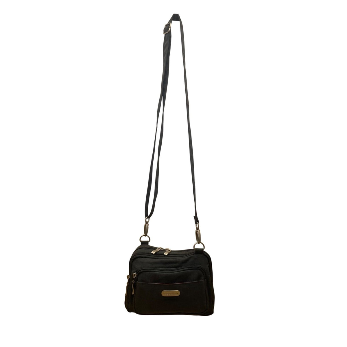 Baggallini Women’s Black Nylon Adjustable Strap Multi-Compartment Crossbody Bag