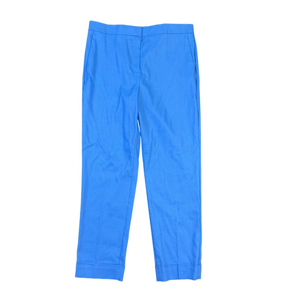 Ann Taylor Womens Blue Linen-Blend Slim Fit Dress Pants Size 10