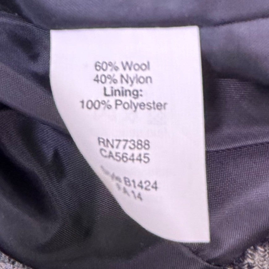 J. Crew Womens Black Houndstooth Wool Blend Blazer With Gold Button Size 4