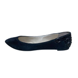 Enzo Angiolini Women’s Black Suede Strap And Buckle Detail Shiana Flats Size 8M
