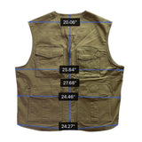 Duluth Trading Mens Tan Utility Vest Functional Storage Durable Zip Vest