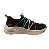 Skechers Women’s Black Multicolor Arch Fit Slip-On Athletic Sneakers Size 6.5