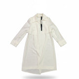 Black Label By Chicos Womens White Sheer Open-Front Trench Coat 69% Triacetate S