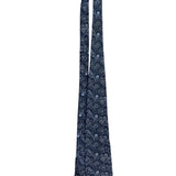 Henry Grethel Mens Blue 100% Italian Silk Tie Fan Feather Pattern