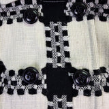 Focus 2000 Womens Black & White Plaid Petite Coat Double Breasted Size 6P