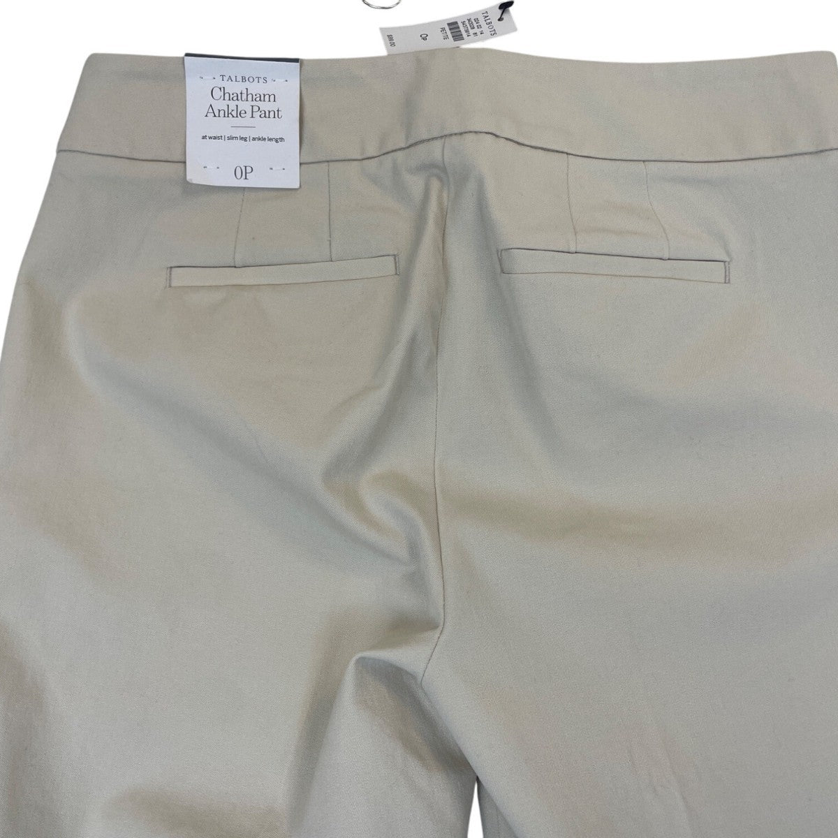 Talbots Womens Beige Cotton Blend Chatham Ankle Pants Size 0 Petite - New