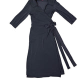 Melissa Masse Womens Black Wrap Shirt Dress Large Stylish & Comfy