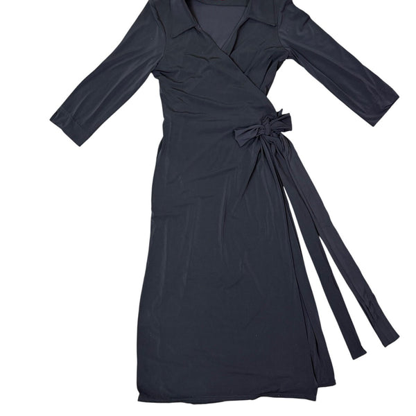 Melissa Masse Womens Black Wrap Shirt Dress Large Stylish & Comfy