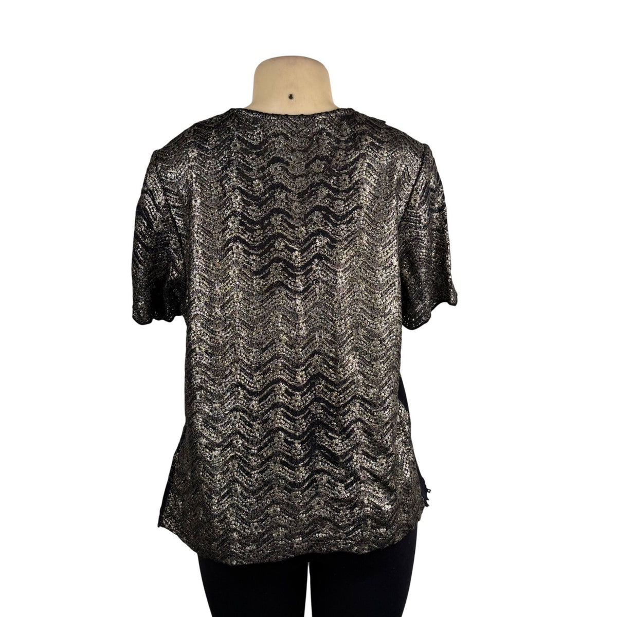 Stizzoli Women’s Black & Gold Lana/Poliamm/Polyester Sweater & Shirt Set