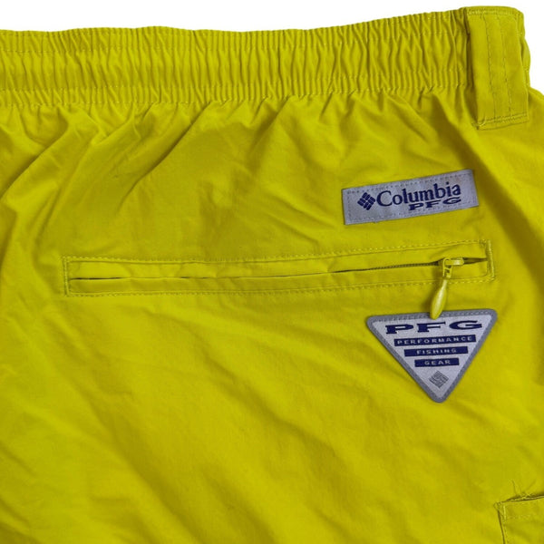Columbia Mens Yellow Nylon Omni-Shade Sun Protection Shorts Lightweight Size XXL