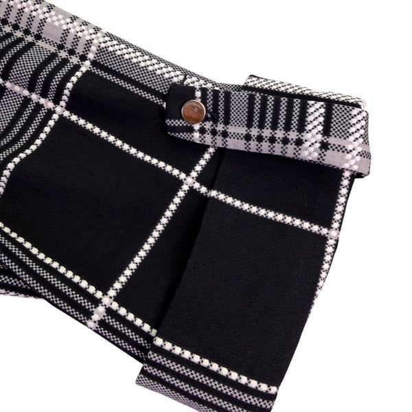 Cocomo Womens Black & White Plaid Long Sleeve Blouse Polyester Blend Size L