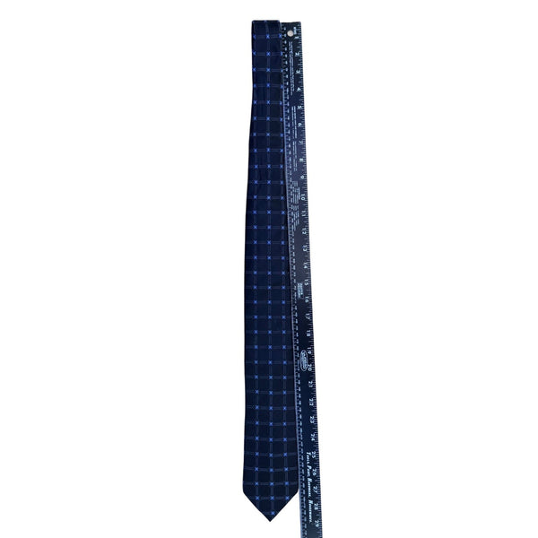 Donald J. Trump Mens Blue Silk Floral Geometric Tie Handmade Classic Necktie