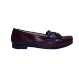 Johnston & Murphy Men’s Burgundy Leather Woven Tassel Loafer Shoes Sz 11.5M