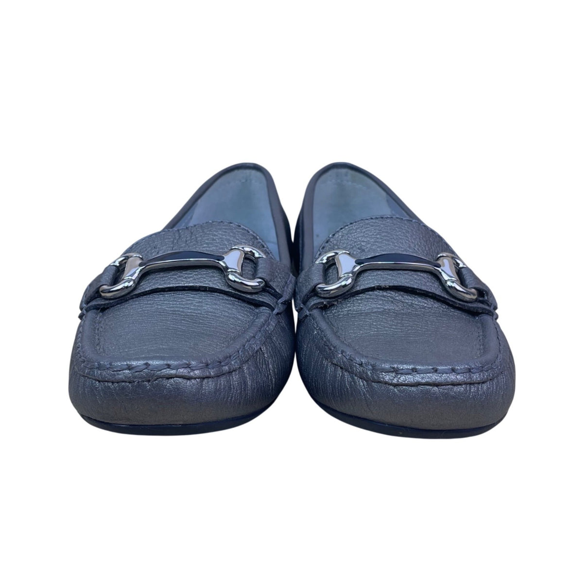Marc Joseph Women’s Gary Pewter Grainy Leather Grand St Loafers Size 8