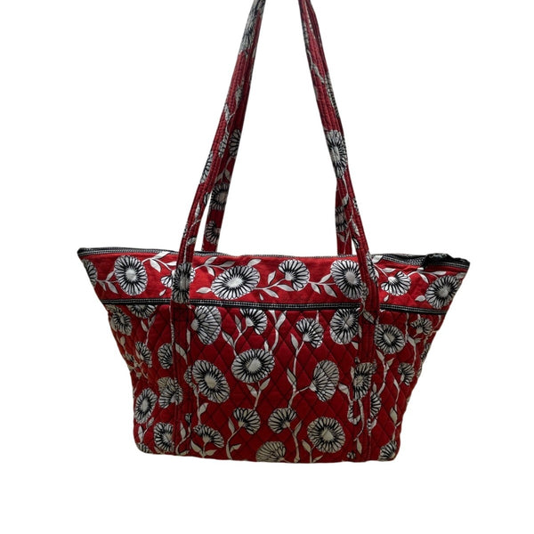 Vera Bradley Women’s Red Floral Quilted With Double Straps Tote Bag