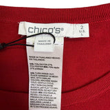 Chicos Womens Red Pullover Long Sleeve Sweater Size L
