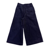 Uniqlo Womens Navy Cotton High-Waisted Corduroy Wide Cropped Pants Size 2