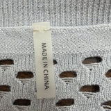 Rebecca Taylor Womens Lavender Open Knit Short Sleeve Sweater Size S