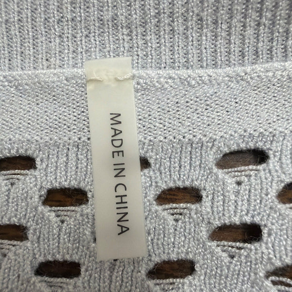 Rebecca Taylor Womens Lavender Open Knit Short Sleeve Sweater Size S