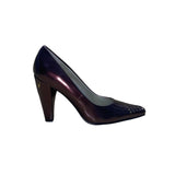 Bellini Women’s Maroon Patent Leather Laser Cut Pointed-Toe Trina Heels Size 8.5
